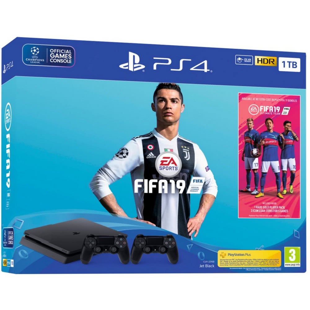 PlayStation 4 Slim 1TB + Fifa 19 + DualShock 4 V2