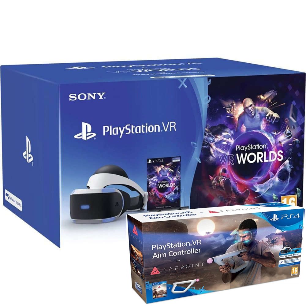 PlayStation VR (camera+game) - Worlds Bundle+Aim controller+Farpoint