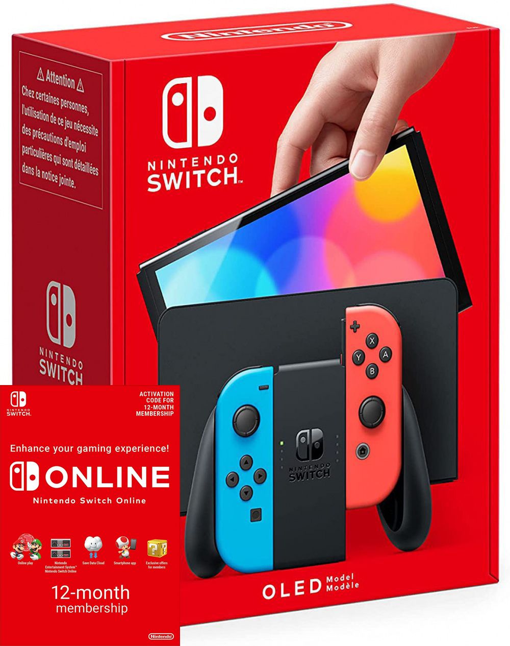 Nintendo Switch (OLED Model) Neon Blue/Neon Red+Nintendo Switch Online �������������� �������� - 12 �������