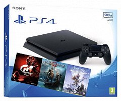PlayStation 4 Slim 500GB (CUH-2216AGran Turismo + God Of War + Horizon. Zero Dawn)