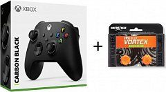 ������� Xbox Series X/S Carbon Black + ����� �������� Thumb Grips Kontrolfreek