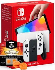 Nintendo Switch (OLED Model) White+Kontrolfreek Vortex Nintendo Switch Joy-Con
