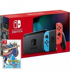 NINTENDO SWITCH 32 GB neon blue-red+Pokemon Sword